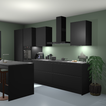 Greeploze Zwarte keuken Spanje 57085