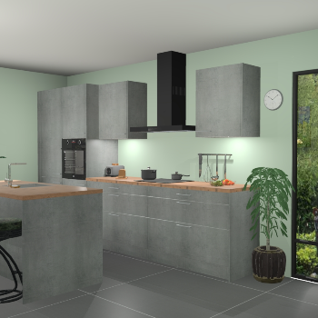 Beton parelgrijs keuken Spanje 57169