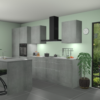 Beton parelgrijs keuken Spanje 57175