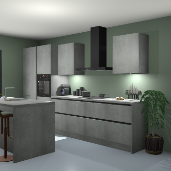 Greeploze Beton parelgrijs keuken Spanje 57180