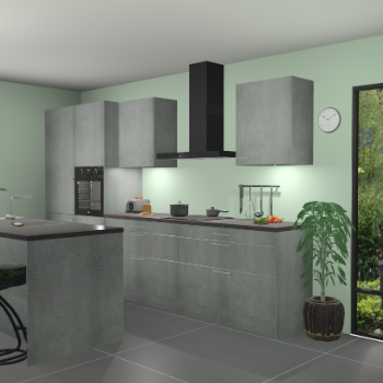 Beton parelgrijs keuken Spanje 57181