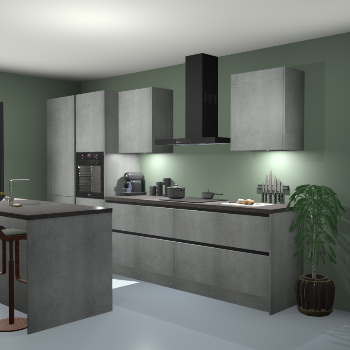 Greeploze Beton parelgrijs keuken Spanje 57186