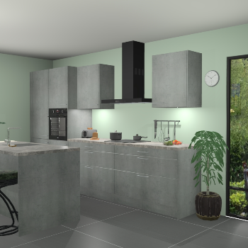 Beton parelgrijs keuken Spanje 57187