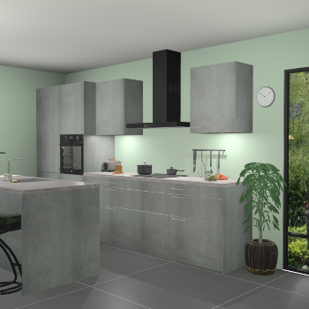Beton parelgrijs keuken Spanje 57193