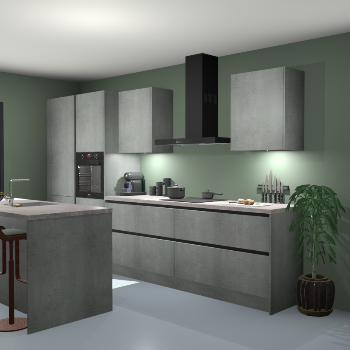 Greeploze Beton parelgrijs keuken Spanje 57198