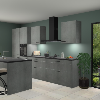 Beton parelgrijs keuken Spanje 57202