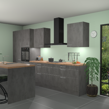 Beton antraciet keuken Spanje 57218