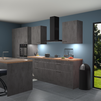 Beton antraciet keuken Spanje 57222