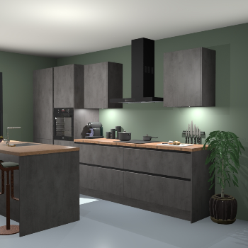 Greeploze Beton antraciet keuken Spanje 57223