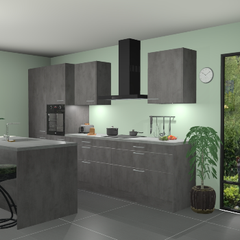 Beton antraciet keuken Spanje 57224