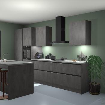 Greeploze Beton antraciet keuken Spanje 57229