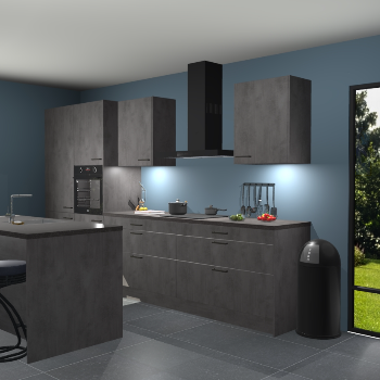 Beton antraciet keuken Spanje 57234