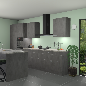 Beton antraciet keuken Spanje 57236