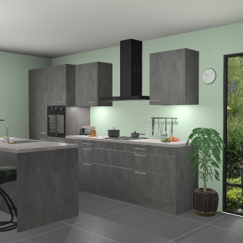 Beton antraciet keuken Spanje 57242