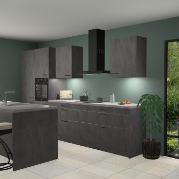 Beton antraciet keuken Spanje 57245