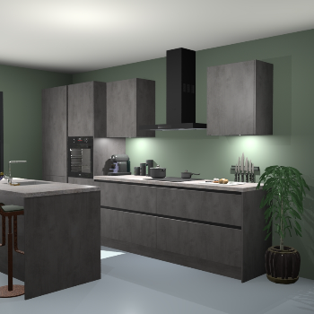 Greeploze Beton antraciet keuken Spanje 57247