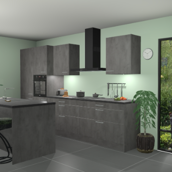 Beton antraciet keuken Spanje 57248