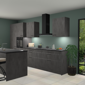 Beton antraciet keuken Spanje 57251