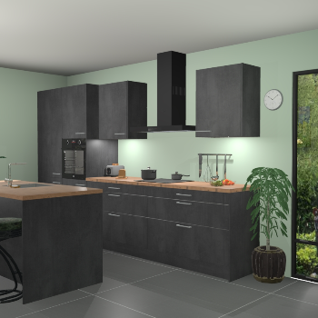 Beton zwarte keuken Spanje 57281