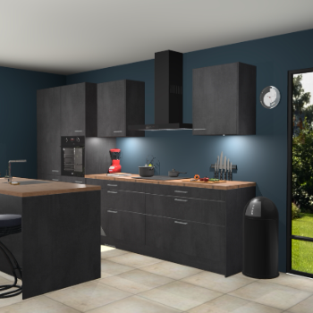 Beton zwarte keuken Spanje 57282