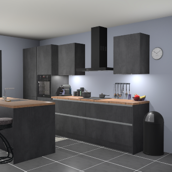 Greeploze Beton zwarte keuken Spanje 57283