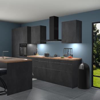 Beton zwarte keuken Spanje 57285