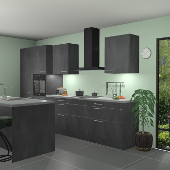 Beton zwarte keuken Spanje 57290