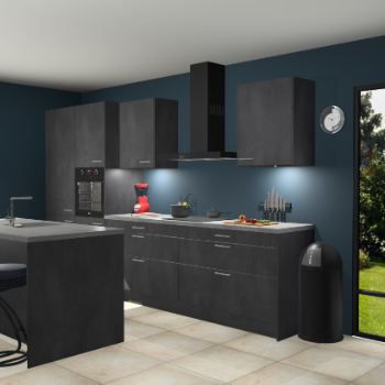 Beton zwarte keuken Spanje 57291