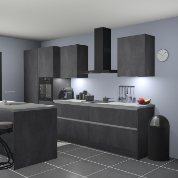 Greeploze Beton zwarte keuken Spanje 57292