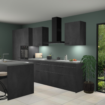 Beton zwarte keuken Spanje 57293