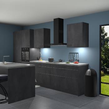 Beton zwarte keuken Spanje 57294