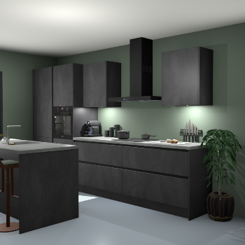 Greeploze Beton zwarte keuken Spanje 57295