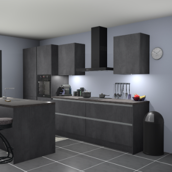 Greeploze Beton zwarte keuken Spanje 57298