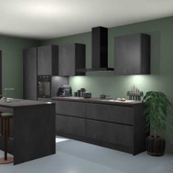 Greeploze Beton zwarte keuken Spanje 57301
