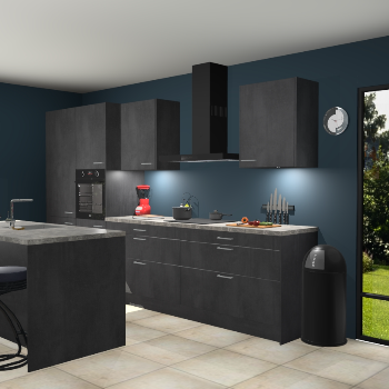 Beton zwarte keuken Spanje 57303