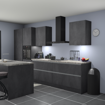 Greeploze Beton zwarte keuken Spanje 57304