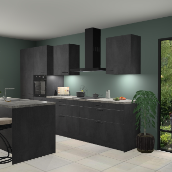 Beton zwarte keuken Spanje 57305