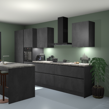 Greeploze Beton zwarte keuken Spanje 57307