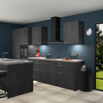 Beton zwarte keuken Spanje 57309