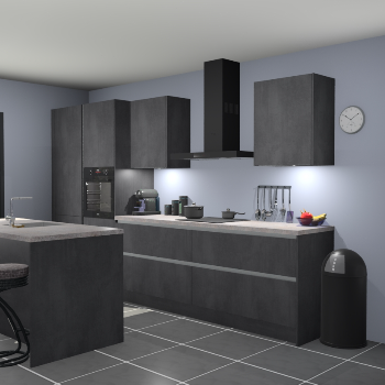 Greeploze Beton zwarte keuken Spanje 57310