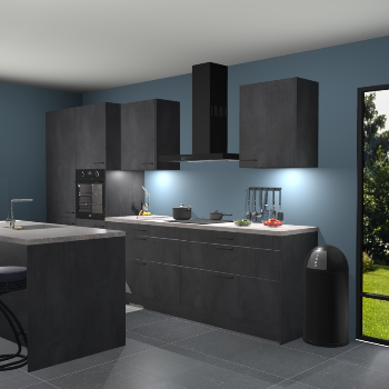 Beton zwarte keuken Spanje 57312