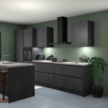 Greeploze Beton zwarte keuken Spanje 57313