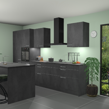 Beton zwarte keuken Spanje 57314