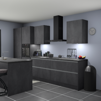 Greeploze Beton zwarte keuken Spanje 57316