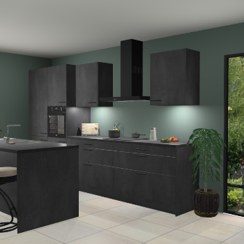 Beton zwarte keuken Spanje 57317