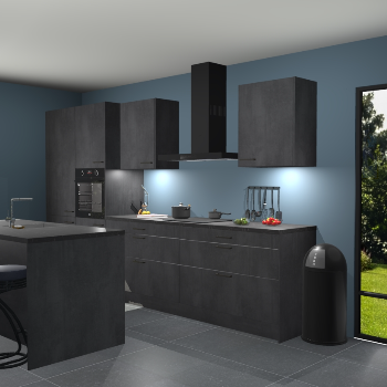 Beton zwarte keuken Spanje 57318