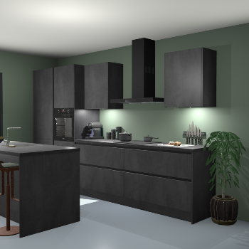Greeploze Beton zwarte keuken Spanje 57319