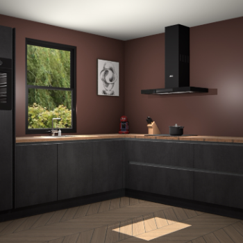  Beton zwarte greeploze keuken Lublin 62483