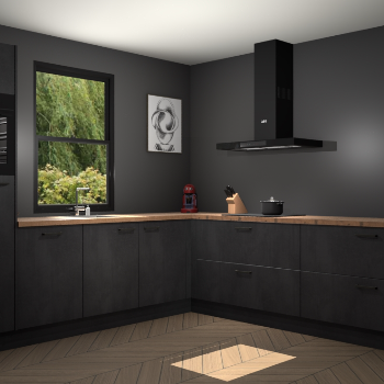 Beton zwarte keuken Lublin 62466