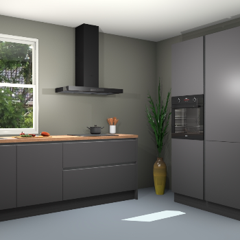 Onyxgrijze greeploze keuken Monaco 58954